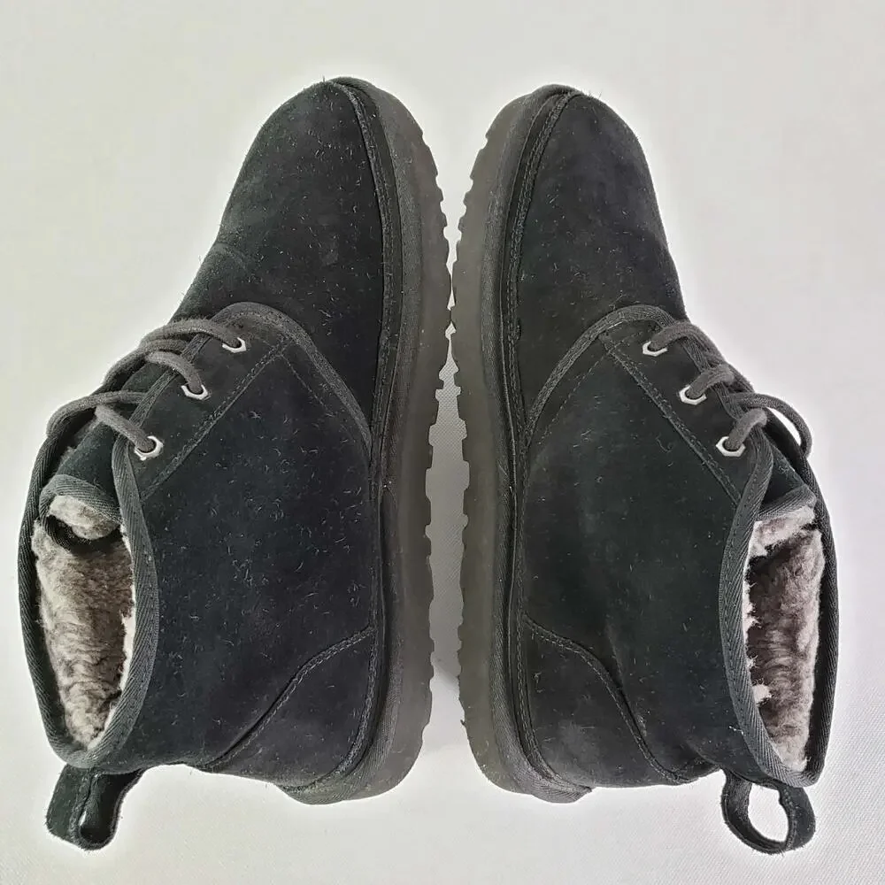 UGG Boot Neumel Men's Chukka Ankle US Size 13 Black Suede Lace Up